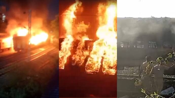 रेल्वे मे विस्फोट लगने से डिब्बे में सवार 10 यात्रियो की मौत और 20 लोग घायल हुए.